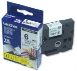 Касета за етикетен принтер Brother TZe-211 Tape Black on White, Laminated, 6mm Eco