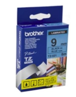 Касета за етикетен принтер Brother TZe-521 Tape Black on Blue, Laminated, 9mm, 8m - Eco