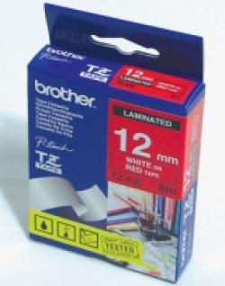 Касета за етикетен принтер Brother TZe-435 Tape White on Red, Laminated, 12mm, 8m