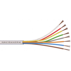 Инсталационен меден кабел  ELAN 020081 :: Кабел за аларма, 8x 0.22, 250V, Ø 4.80 мм, екраниран, 100 м
