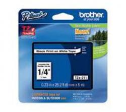 TZ-Tape-BROTHER-6mm-Black-on-White-Laminated-6m-lenght-for-P-Touch
