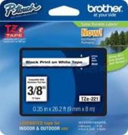 TZ-Tape-BROTHER-9mm-Black-on-White-Laminated-8m-lenght-for-P-Touch
