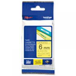 TZ-Tape-BROTHER-6mm-BLACK-ON-YELLOW-Laminated-6mm-lenght-for-P-Touch
