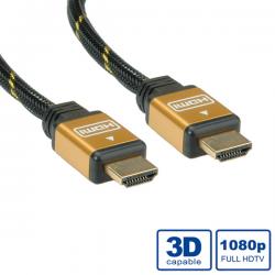 Кабел/адаптер ROLINE 11.04.5506 :: ROLINE Gold HDMI High Speed кабел с Ethernet, M - M, 10.0 м