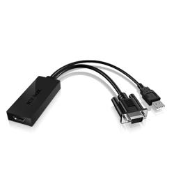 Кабел/адаптер RAIDSONIC IB-AC512 :: VGA към HDMI конвертор със звук, 1080p