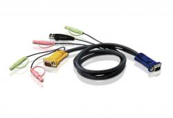 Кабел/адаптер ATEN 2L-5301U :: KVM кабел, HD15 M + USB type A M + 2 Audio Plugs -- SHDB15 M + 2 Audio Plugs, 1.2 м