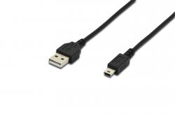 Кабел/адаптер EDNET EDN-84128 :: USB 2.0 кабел, USB Type A M - Mini USB Type B M, 1.8 м