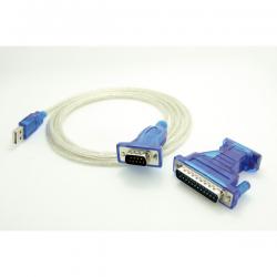 Кабел/адаптер VALUE 12.99.1160 :: Конвертор USB към Serial, с адаптер DB9 F-DB25 M, 1.8 м