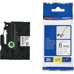 Касета за етикетен принтер Brother TZe-FX211 Tape, Black on White, Flexible, 6mm, 8m