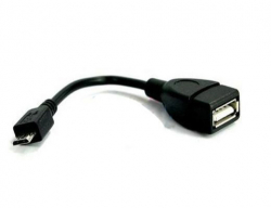 Кабел/адаптер Кабел OTG USB AF - Micro USB Black - CU226-0.2m