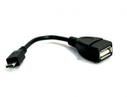 Кабел OTG USB AF - Micro USB Black - CU226-0.2m