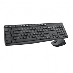 Клавиатура Logitech MK235, комплект клавиатура с мишка, безжични, БДС, черен цвят