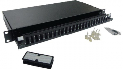 Пач панел 19' 1U оптичен пач панел за до 24 SC-PC Duplex адаптера, телескопичен, празен