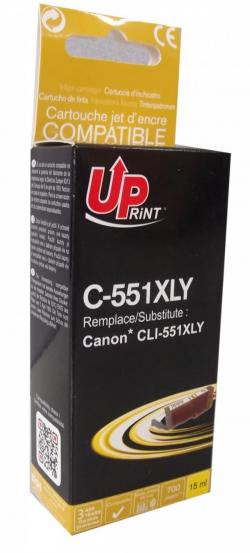 Касета с мастило Мастилница UPRINT CLI-551XL CANON, С чип, Yellow