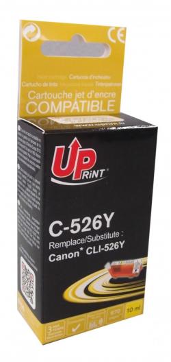 Касета с мастило Патрон с ЧИП CANON CLI-526 YELLOW, 10ml 670k, Uprint
