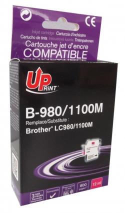 Касета с мастило Патрон BROTHER LC980-1100 MAGENTA, 12ml 800k, Uprint