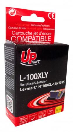 Касета с мастило Глава за струен принтер LEXMARK 14N1071E, 100XL Yellow, 13 ml Uprint