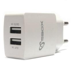 Принадлежност за смартфон SBOX HC-21 :: Зарядно устройство, USB, 220V към 2x 5V