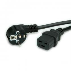 Кабел/адаптер VALUE 19.99.1553 :: Захранващ кабел, Schuko, IEC320 - C19, 16A, черен, 3.0 м