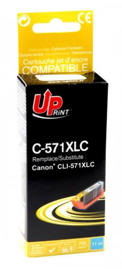 Касета с мастило Патрон CANON CLI-571 XL CYAN 11ml, 720k, Uprint