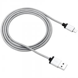 Кабел/адаптер CANYON Charge & Sync MFI braided cable with metalic shell, USB to lightning, certified by Apple, 1m, 0.28mm, Dark gray