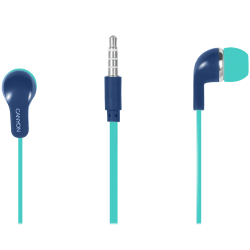 Слушалки CANYON Stereo Earphones with inline microphone, Green+Blue