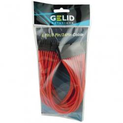 Кабел/адаптер GELID 24pin Power extension cable 30cm individually sleeved RED, 18 AWG