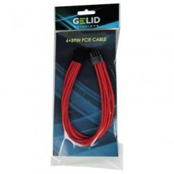 Кабел/адаптер GELID 6+2pin VGA PCI-E Power extension cable 30cm individually sleeved RED, 18 AWG