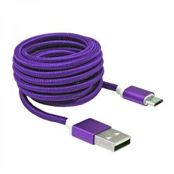 Кабел/адаптер SBOX USB AM-MICRO-15U :: USB кабел, Type A - Micro B, M-M, 1.5 м, лилав