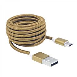 Кабел/адаптер SBOX USB AM-MICRO-15G :: USB кабел, Type A - Micro B, M-M, 1.5 м, златист