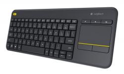 Клавиатура Logitech K400, Безжична, Тъч, Черна