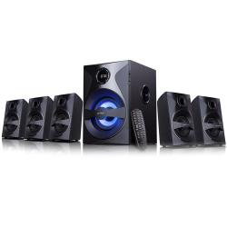 Колонки F&D F3800X 5.1 Multimedia Speakers, 80W RMS (10Wx5+30W), 5x3'' Satellites + 5.25'' Subwoofer, BT 5.0-AUX-USB-FM-SD card reader-Multi-color LED-LED Display-Remote Control-Wooden-Black