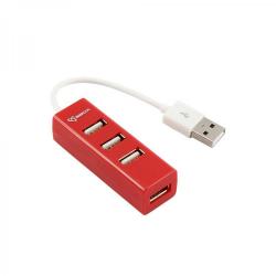 USB Хъб SBOX H-204R :: USB 2.0 хъб, 4 порта, червен