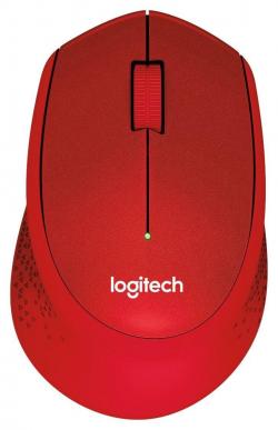 Мишка Безжична оптична мишка LOGITECH M330 Silent Plus, Червена, USB