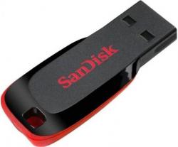USB флаш памет USB памет SanDisk Cruzer Blade, 64GB, USB 2.0, Черен-Червен