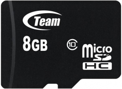 SD/флаш карта TEAM micro SDHC, 8GB, Class 10 с SD адаптер