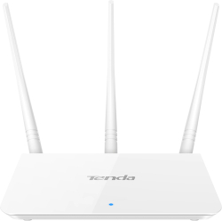 Безжичен рутер Tenda F3, 802.11b/g/n, 300 Mbps, 2.4 GHz, 5 dBi, Лед индикатор, 3 x 10/100 LAN, 1x 10/100 WAN, Бял