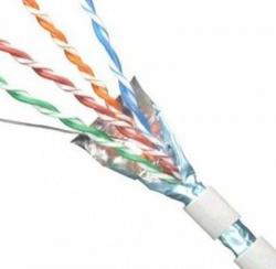 Инсталационен LAN кабел  Многожилен кабел, FTP, CAT5E, 4PR, PVC, 24AWG, бял цвят, макара 500м
