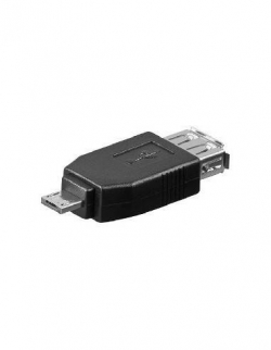 Кабел/адаптер USB 2.0 адаптер, USB 2.0 A женски - USB 2.0 Micro A мъжки, черен цвят