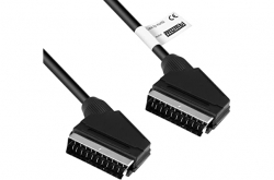 SCART свързващ кабел, екраниран 7 мм, SCART21 мъжки - SCART21 мъжки, 2 м
