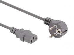 Кабел/адаптер Захранващ кабел 10A, Schuko power CEE7-7 90° - power C13 female, grey - 1.8 метра
