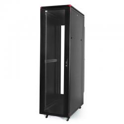 Шкаф за техника - Rack Шкаф 42U, 600х800мм, Стъклена врата, черен