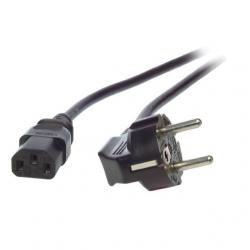 Кабел/адаптер Захранващ кабел Шуко 90° към С13, черен, 0.75 mm2, 2.00 метра