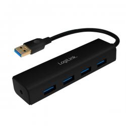 USB Хъб USB HUB 4xUSB3.0, Black, LogiLink UA0295