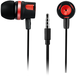 Слушалки CANYON Stereo earphones with microphone, 1.2M, red