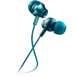 Слушалки CANYON Stereo earphones with microphone, metallic shell, 1.2M, blue-green