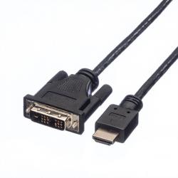 Кабел/адаптер Cable DVI M - HDMI M, 3m, Roline 11.04.5532