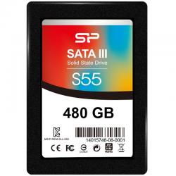 Хард диск / SSD SILICON POWER S55 480GB SSD, 2.5'' 7mm, SATA 6Gb-s, Read-Write: 560 - 500 MB-s