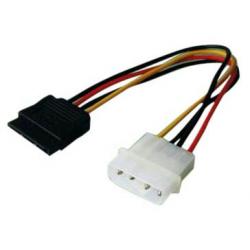 Кабел/адаптер SBOX 15P-4P-TC :: SATA захранващ кабел, 4 Pin Molex към 15 Pin, 25 cm