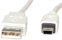 Кабел/адаптер ROLINE S3143-100 :: USB 2.0 кабел, тип A към 5-Pin mini, 3.0 м